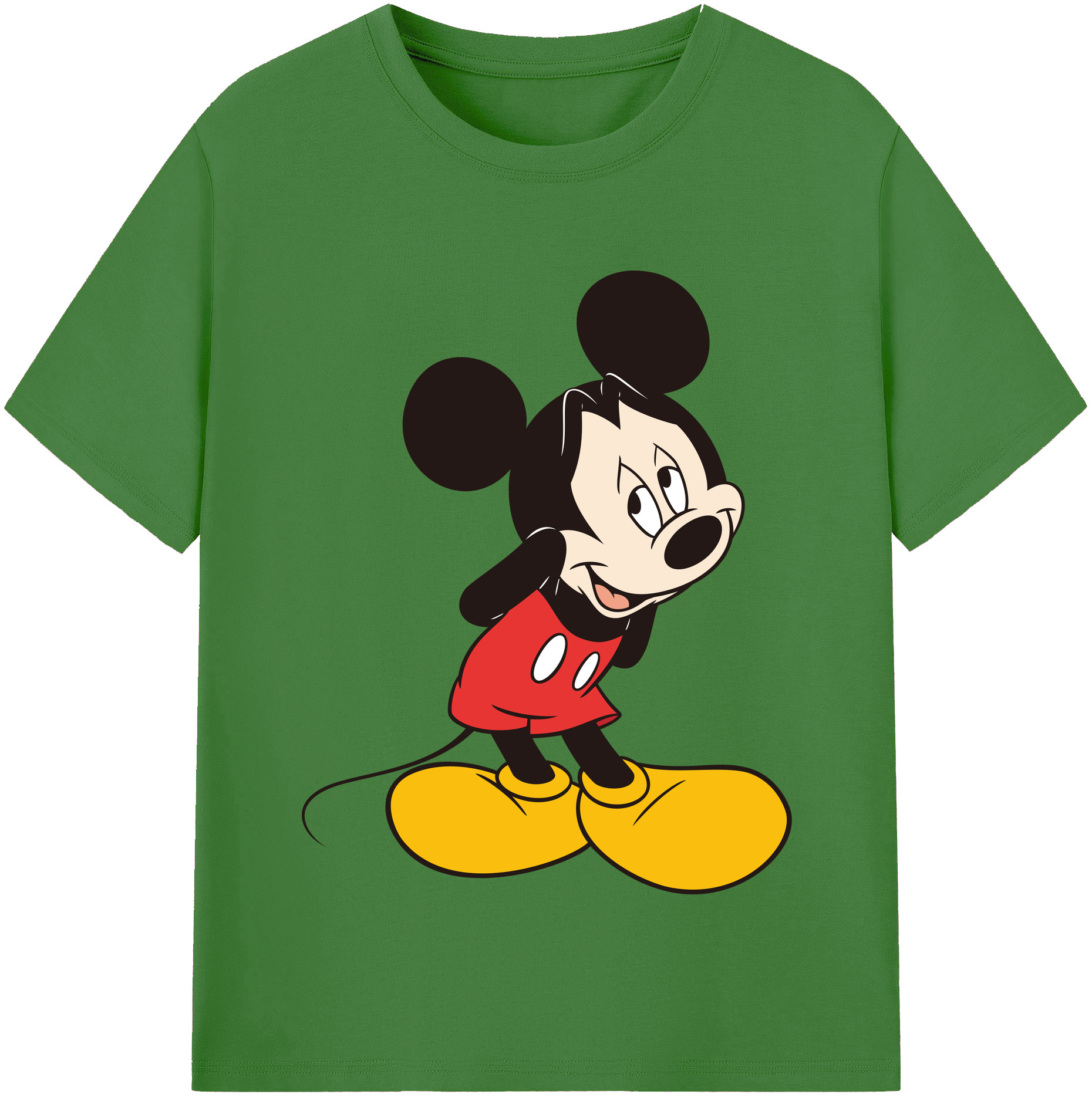 （画像用） ミッキーマウス Mickey Mouse レディースカジュアルプリントTシャツ（綿100％）